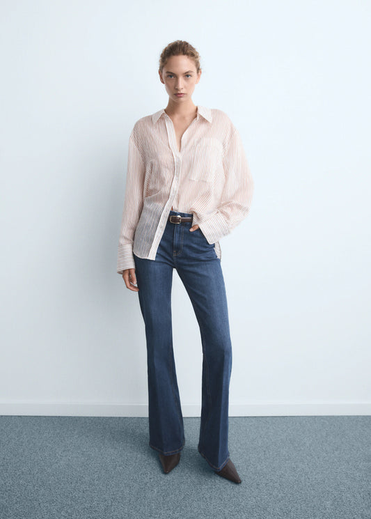 MANGO Violet flared high-rise jeans