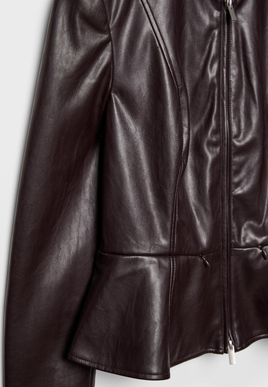 Stradivarius COLLARLESS PEPLUM BLAZER WITH A LEATHER EFFECT