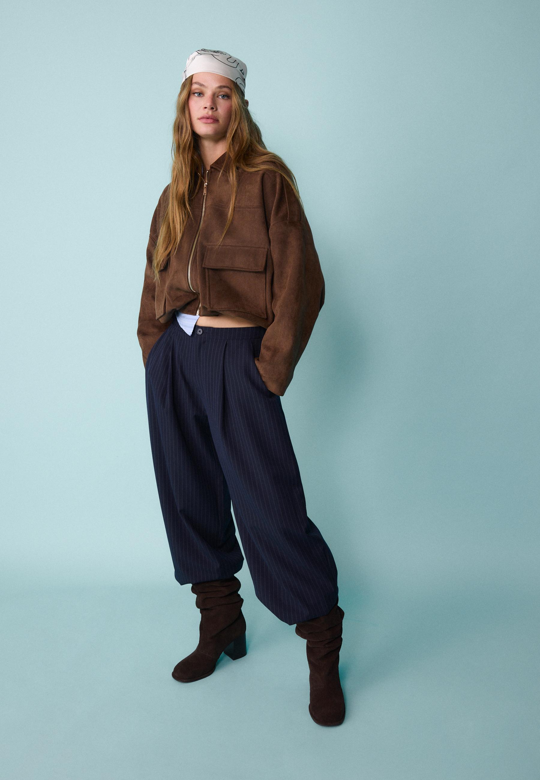 Stradivarius BALLOON JACKET WITH SUEDE EFFECT