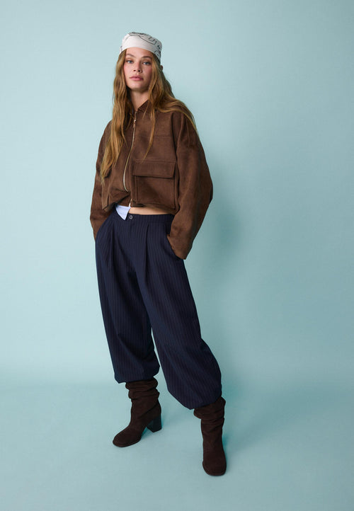 Stradivarius BALLOON JACKET WITH SUEDE EFFECT