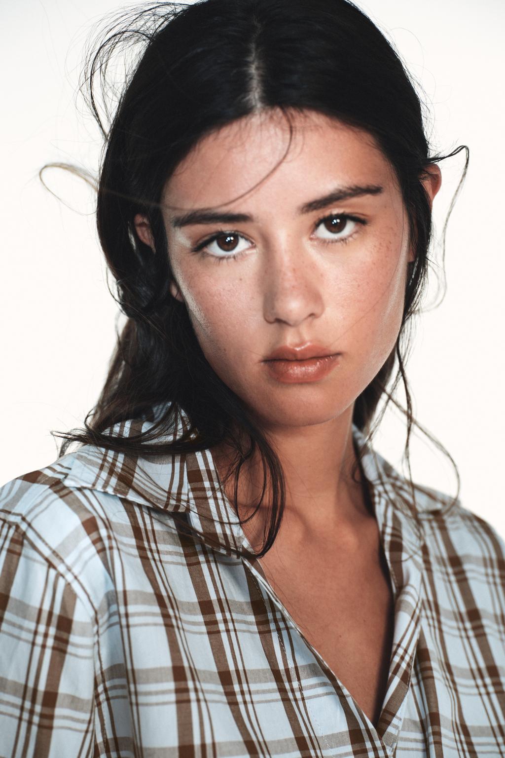 Zara CHECK POPLIN WRAP SHIRT