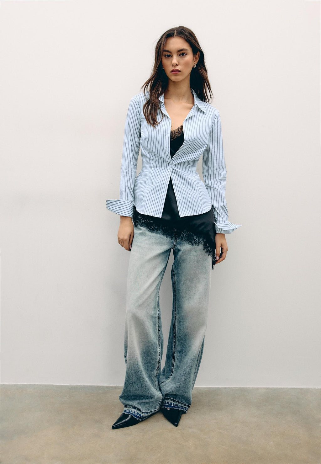 Stradivarius BASIC FITTED STRIPED SHIRT