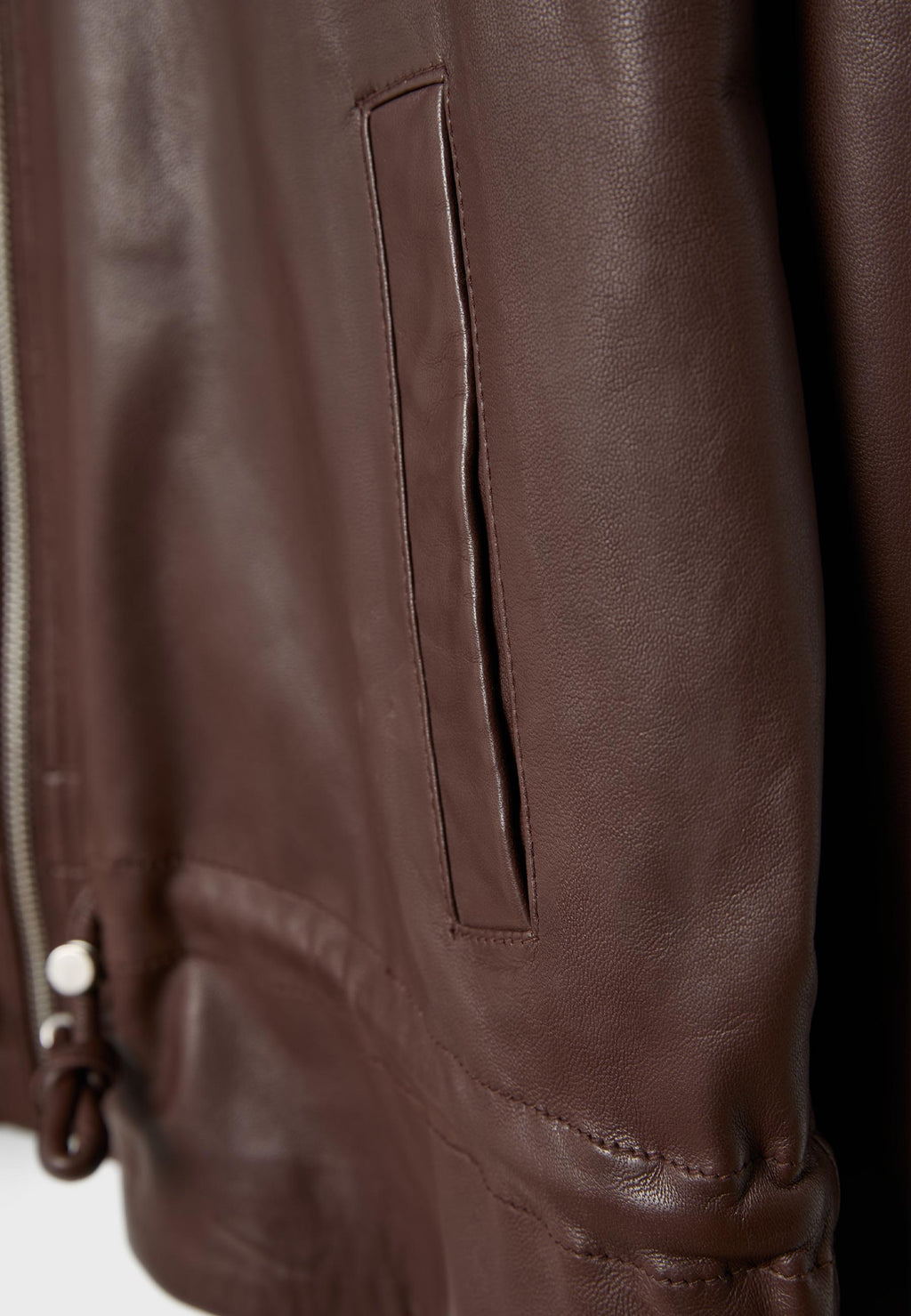 Stradivarius LEATHER JACKET WITH ADJUSTABLE POCKETS