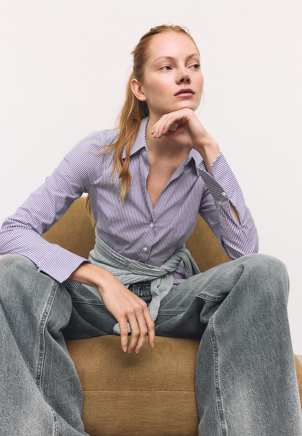 Stradivarius BASIC FITTED STRIPED SHIRT