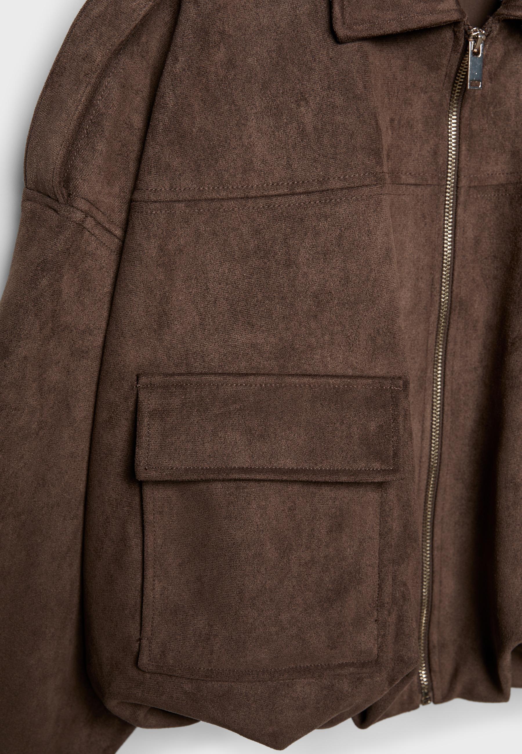 Stradivarius BALLOON JACKET WITH SUEDE EFFECT