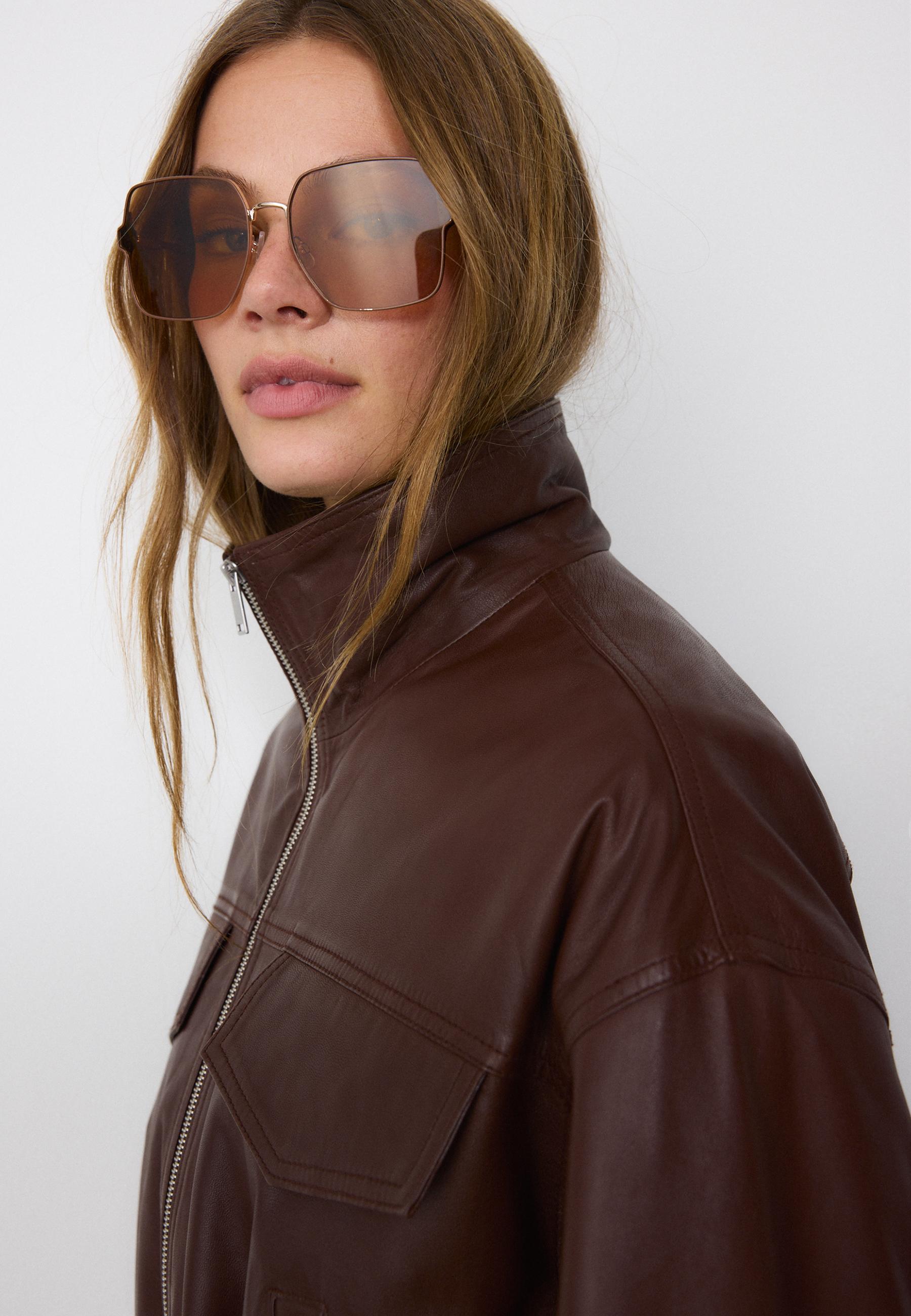 Stradivarius LEATHER JACKET WITH ADJUSTABLE POCKETS