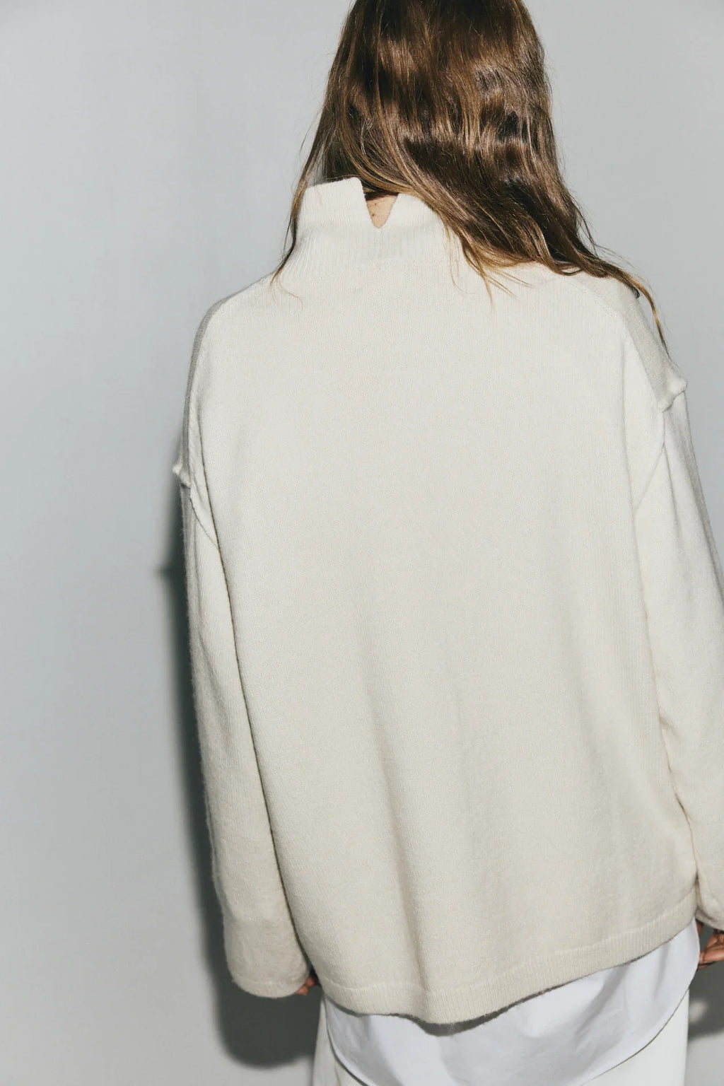 H&M Sweater with mock neck and decorative stitching