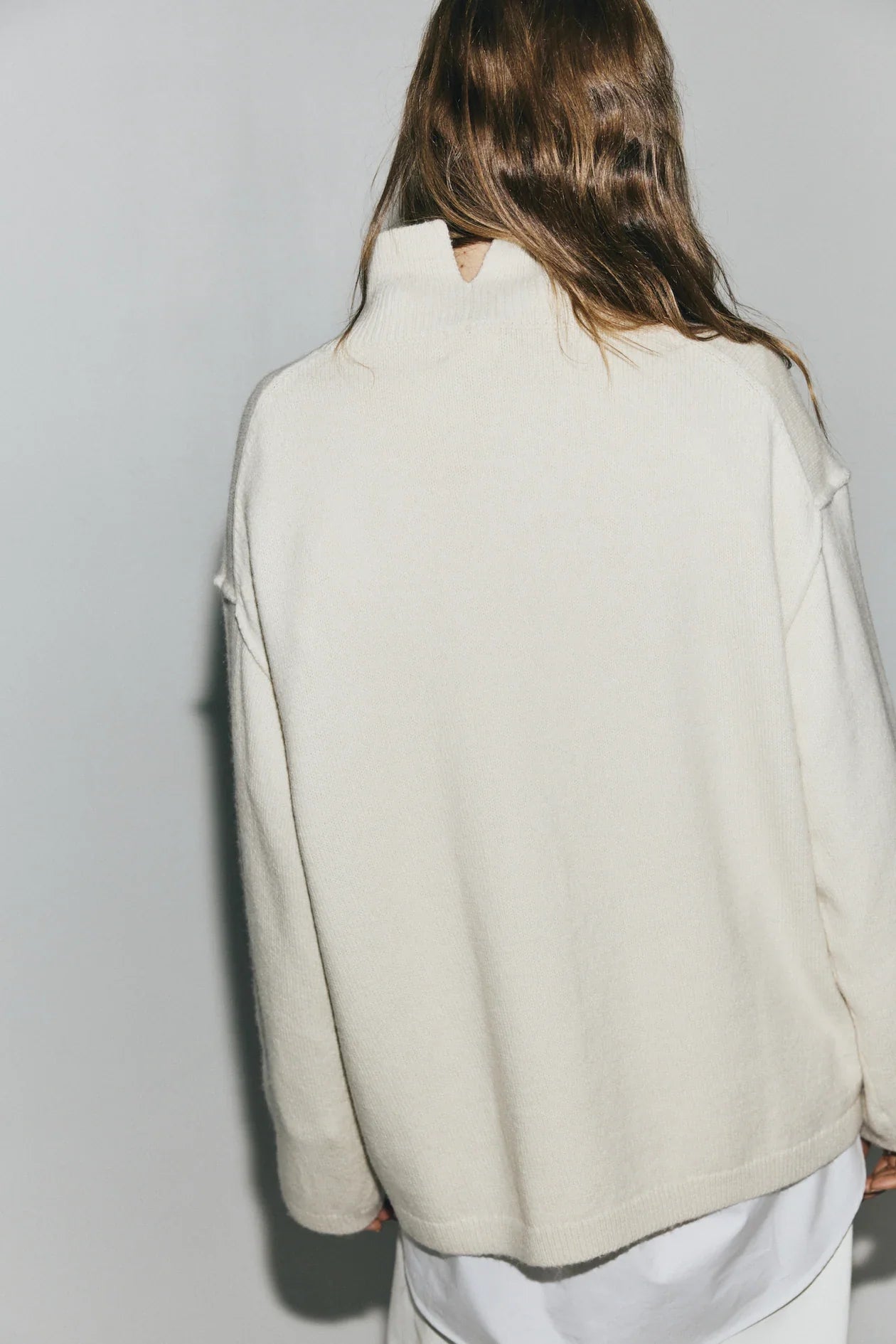 H&M Sweater with mock neck and decorative stitching