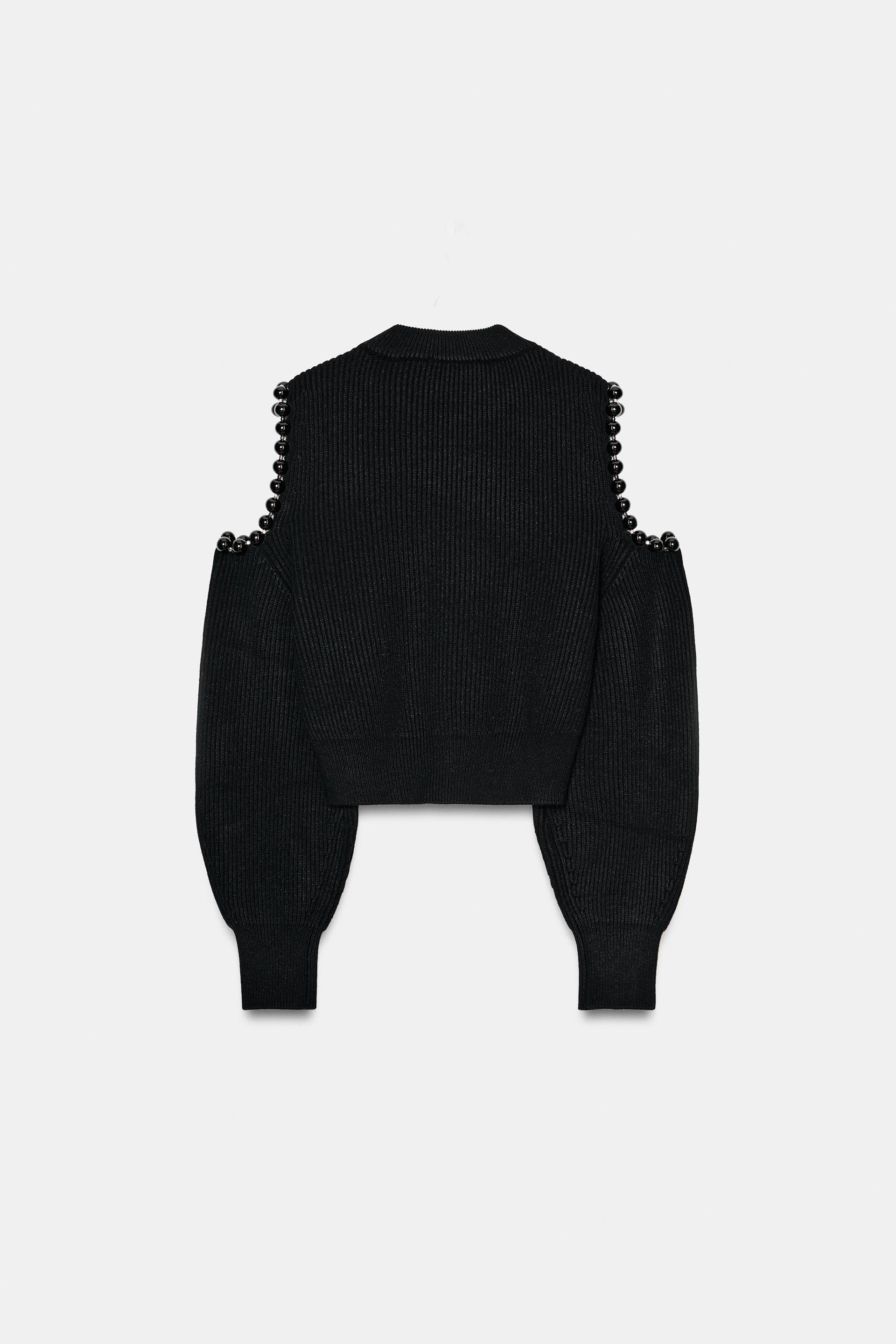 Zara CUT-OUT BALL DETAIL KNIT JUMPER