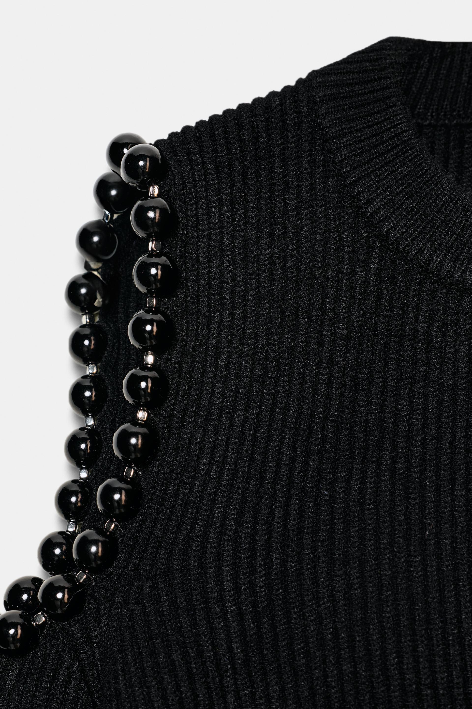 Zara CUT-OUT BALL DETAIL KNIT JUMPER