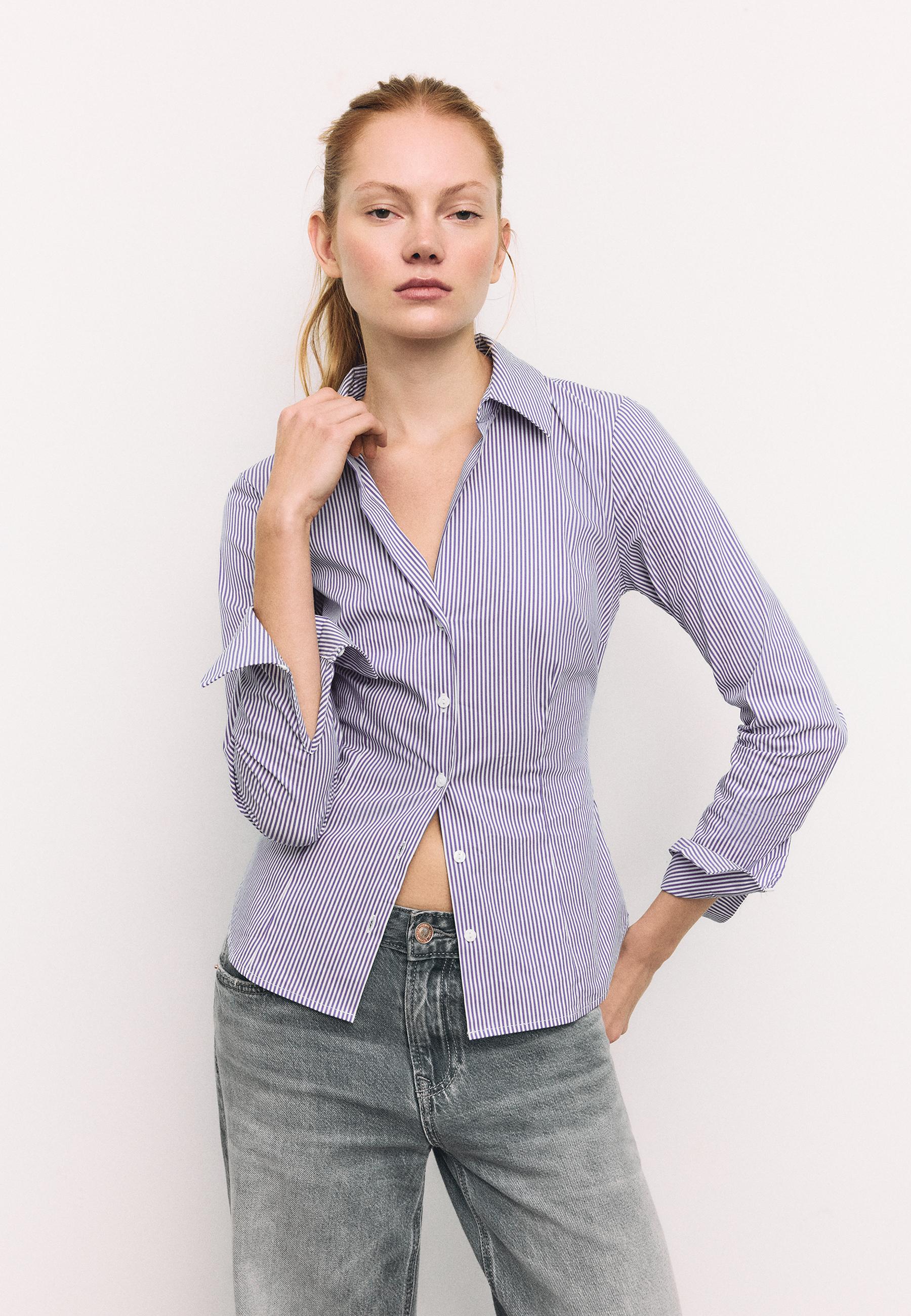 Stradivarius BASIC FITTED STRIPED SHIRT