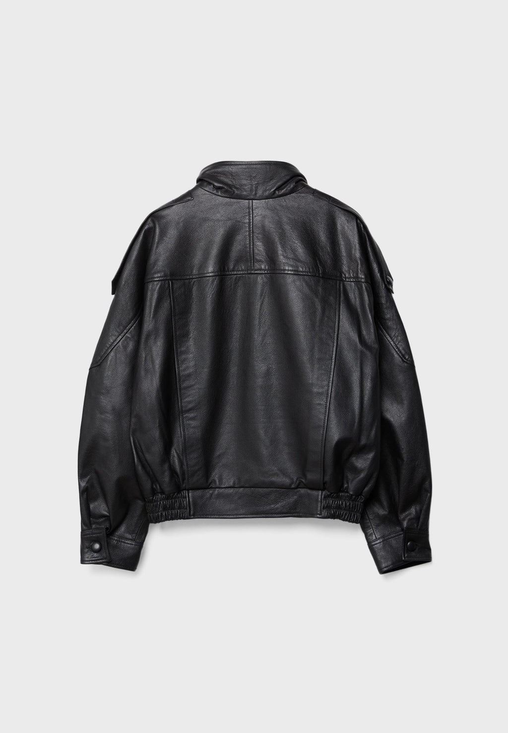 Stradivarius OVERSIZED JACKET WITH LAPEL, 100% LEATHER