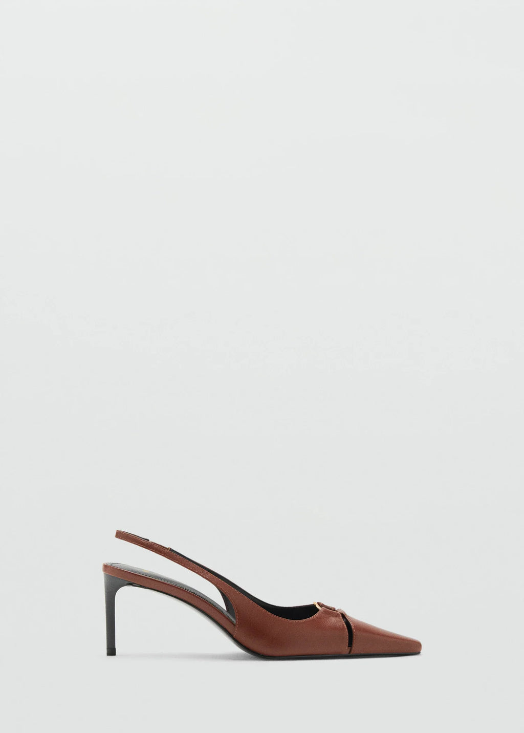 MANGO Leather heeled shoes with ring