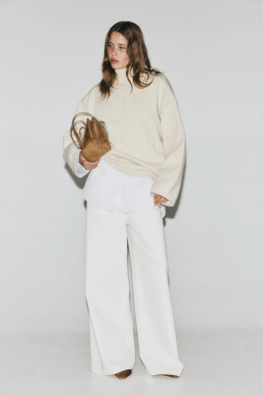 H&M Sweater with mock neck and decorative stitching