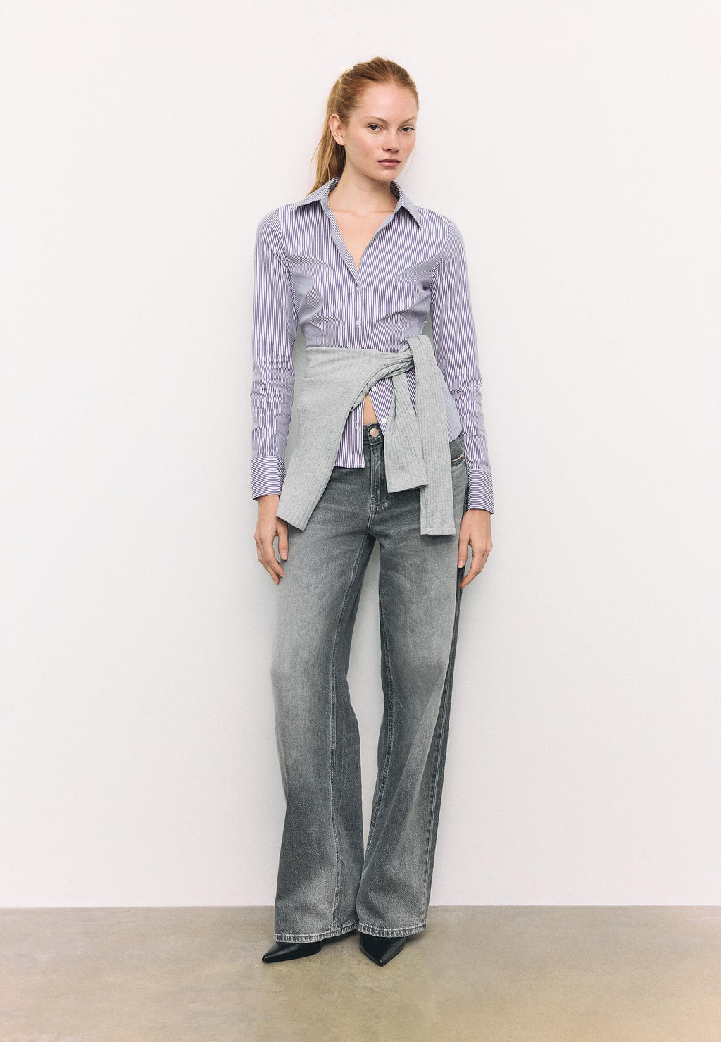 Stradivarius BASIC FITTED STRIPED SHIRT