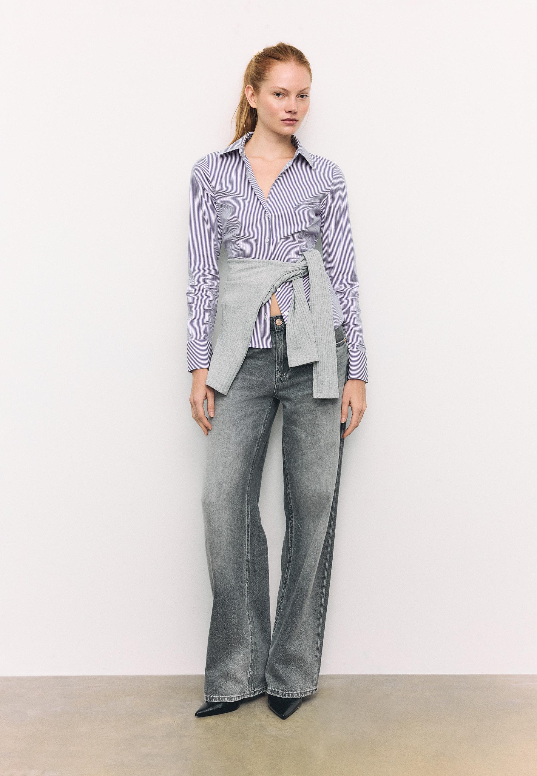 Stradivarius BASIC FITTED STRIPED SHIRT