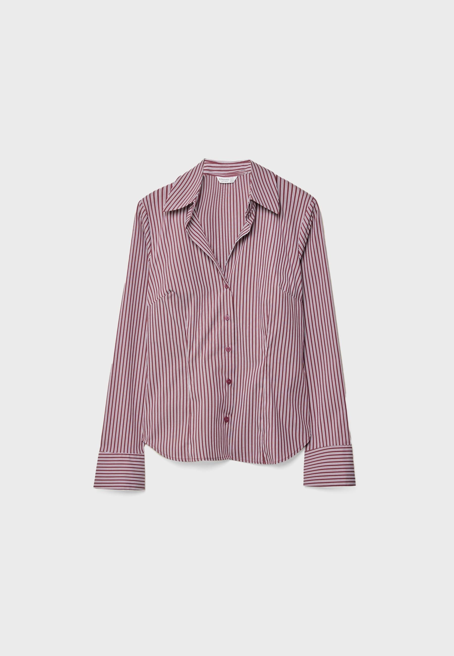 Stradivarius BASIC FITTED STRIPED SHIRT