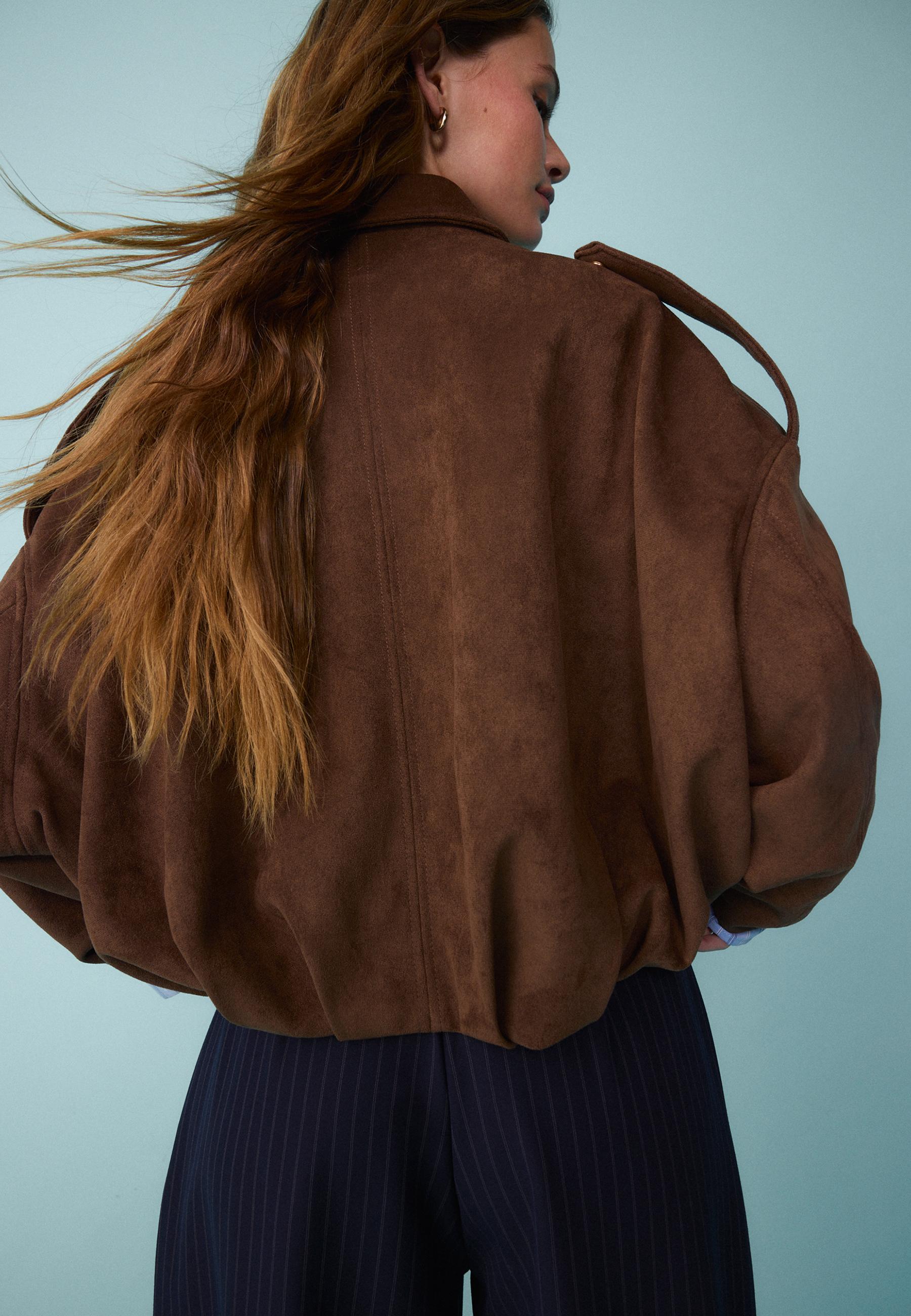 Stradivarius BALLOON JACKET WITH SUEDE EFFECT