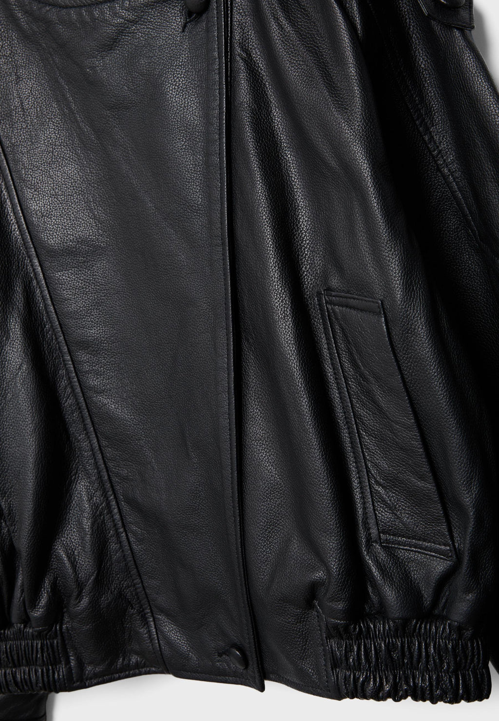 Stradivarius OVERSIZED JACKET WITH LAPEL, 100% LEATHER