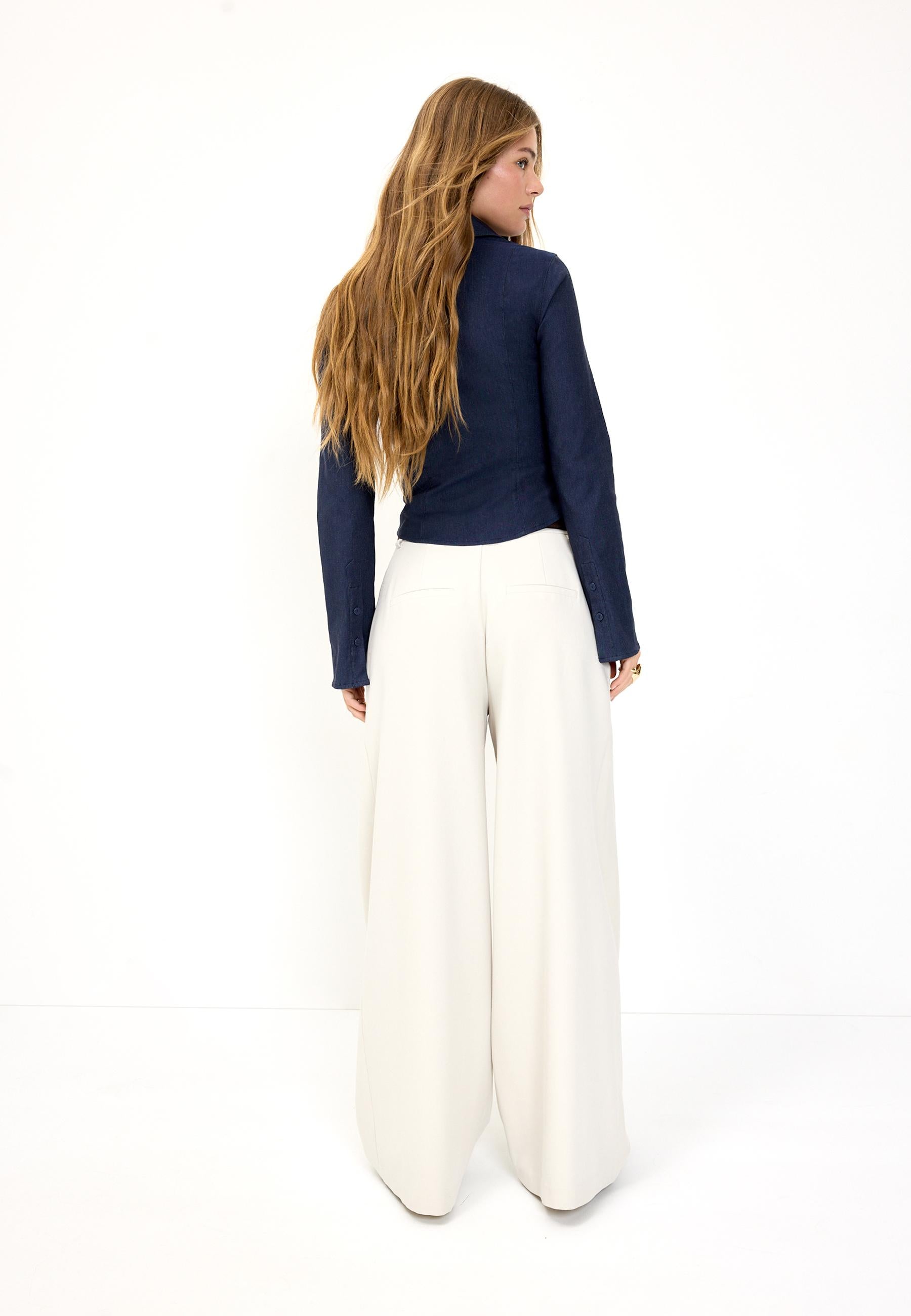 Stradivarius MAXI TROUSERS WITH PLEATS AND BELT