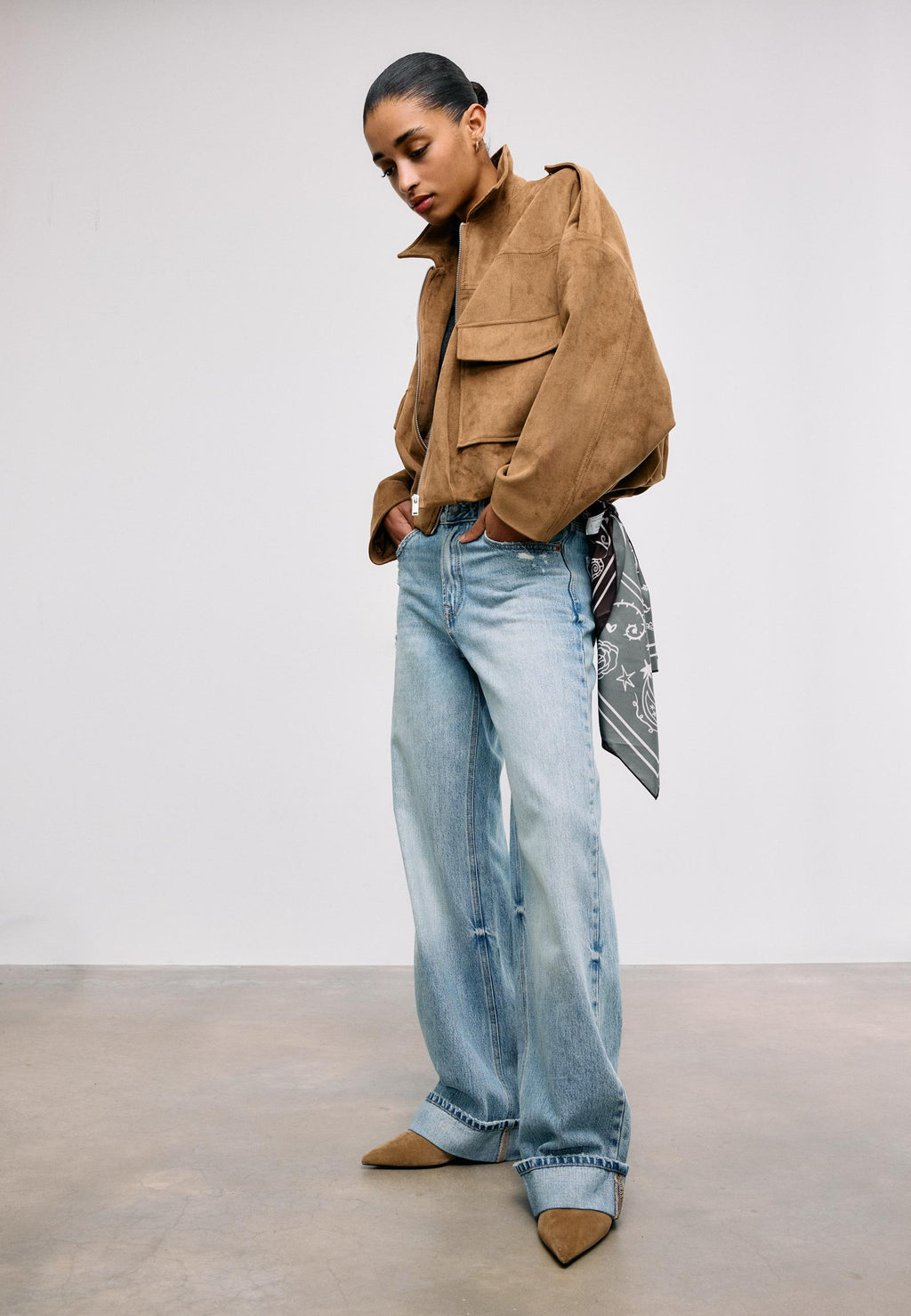 Stradivarius BALLOON JACKET WITH SUEDE EFFECT