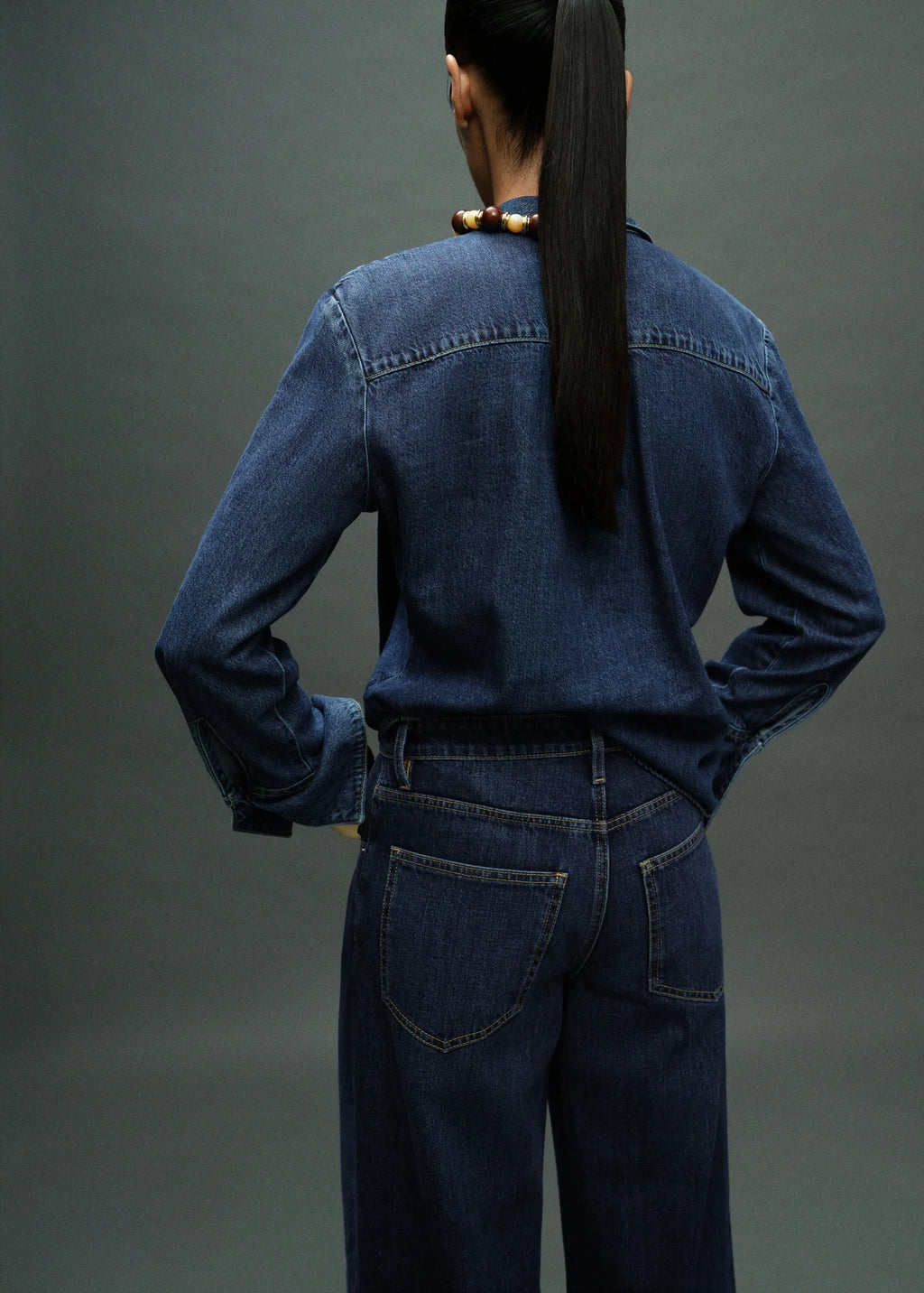 MANGO Denim shirt with bow