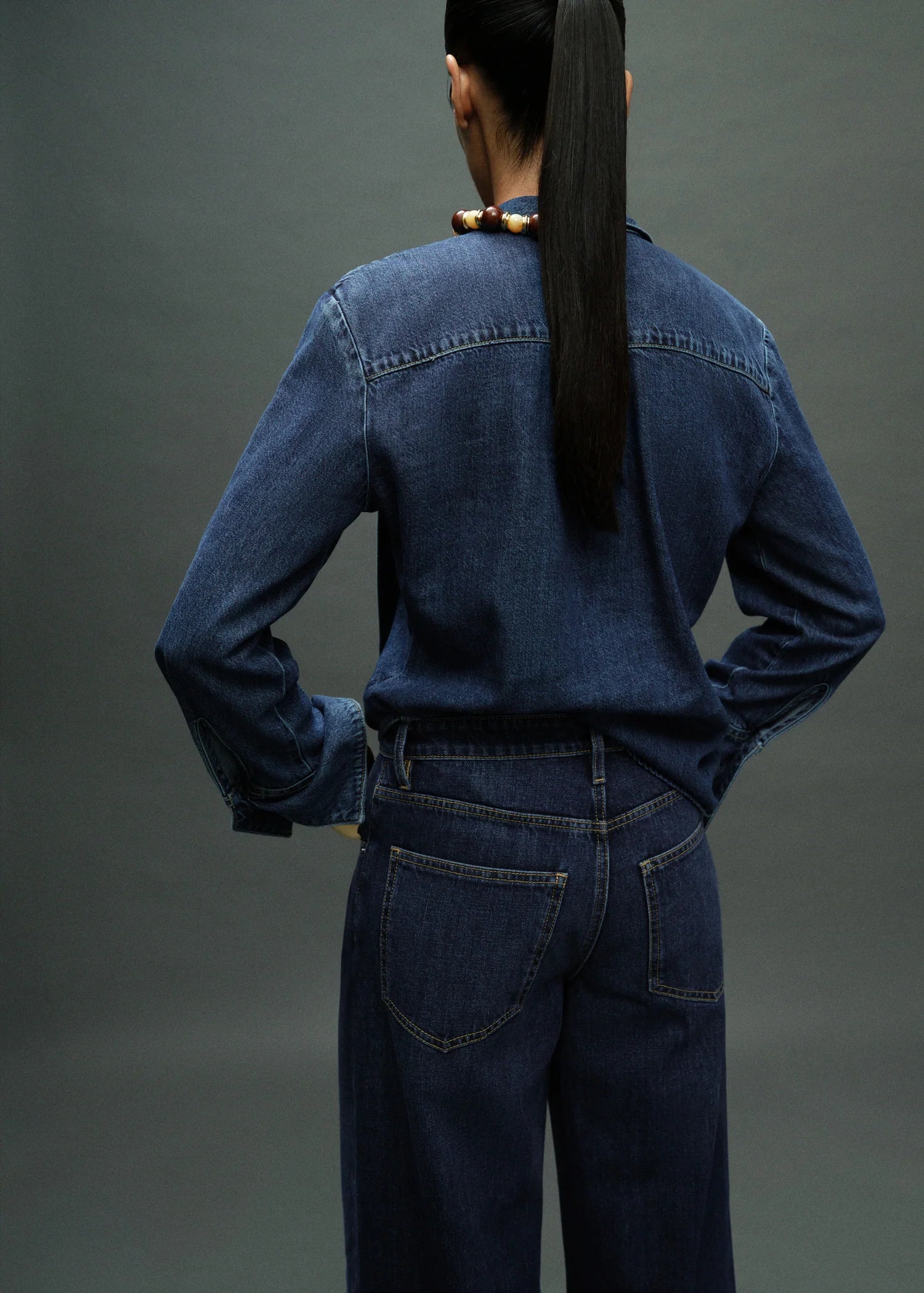 MANGO Denim shirt with bow