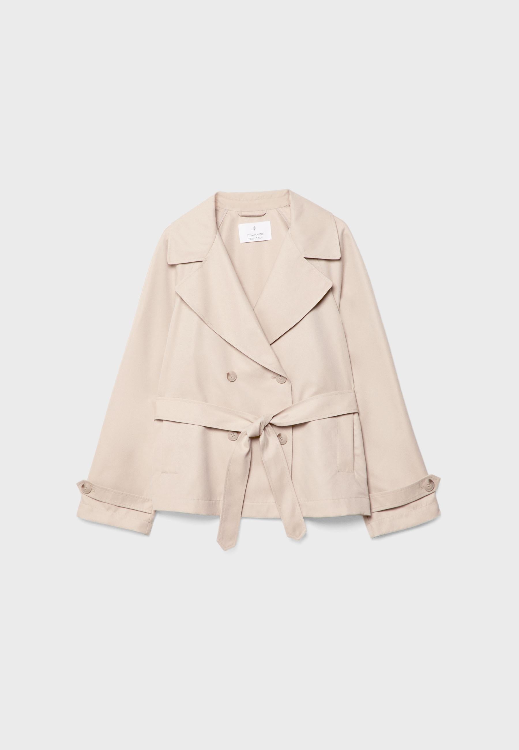 Stradivarius SHORT FLOWING TRENCH COAT WITH BELT