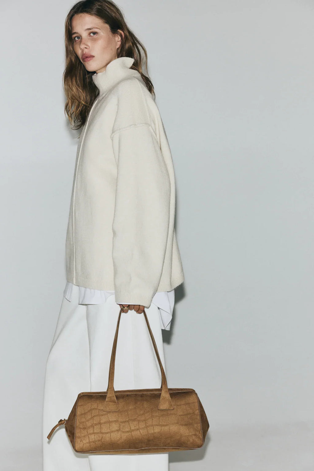 H&M Sweater with mock neck and decorative stitching