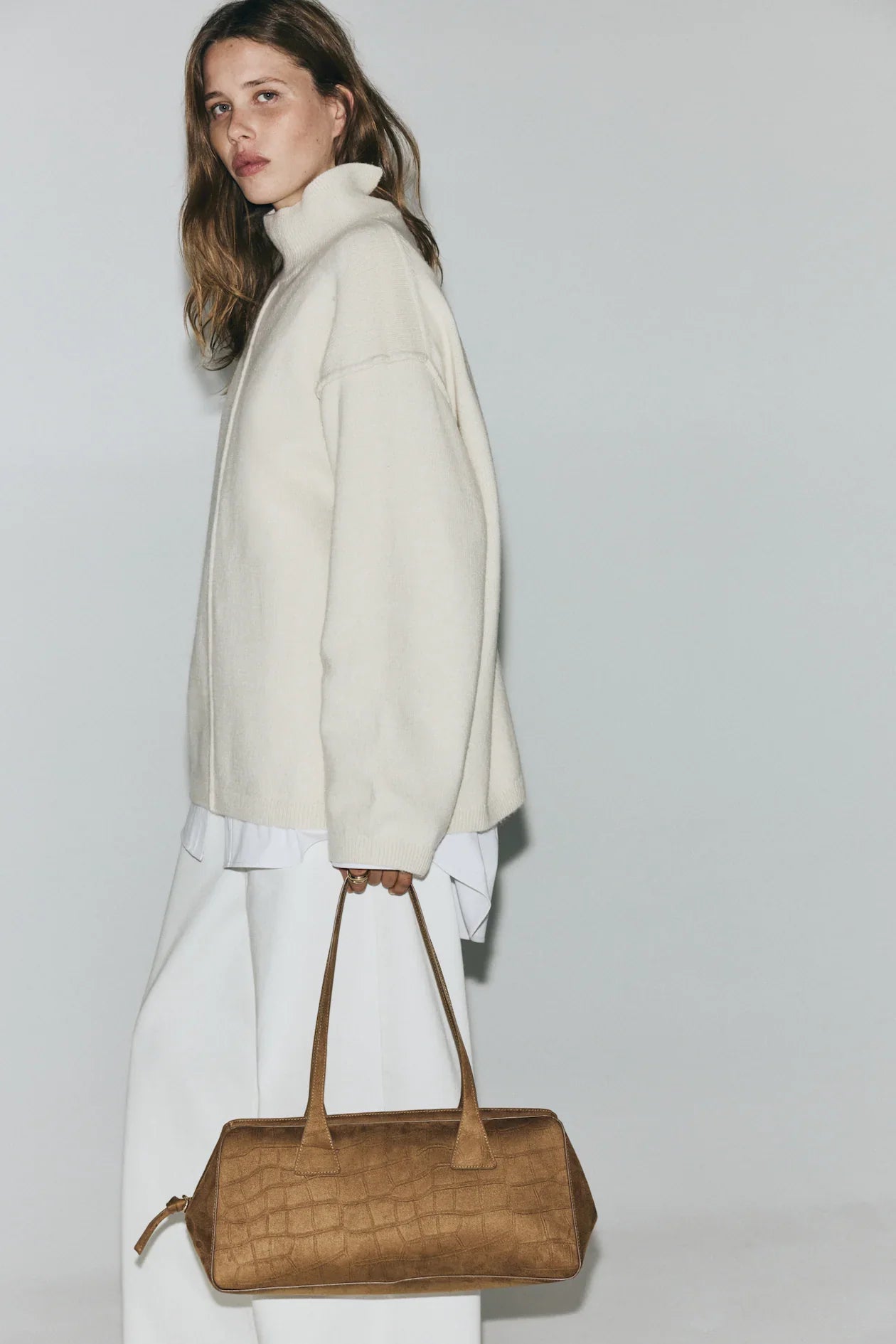 H&M Sweater with mock neck and decorative stitching