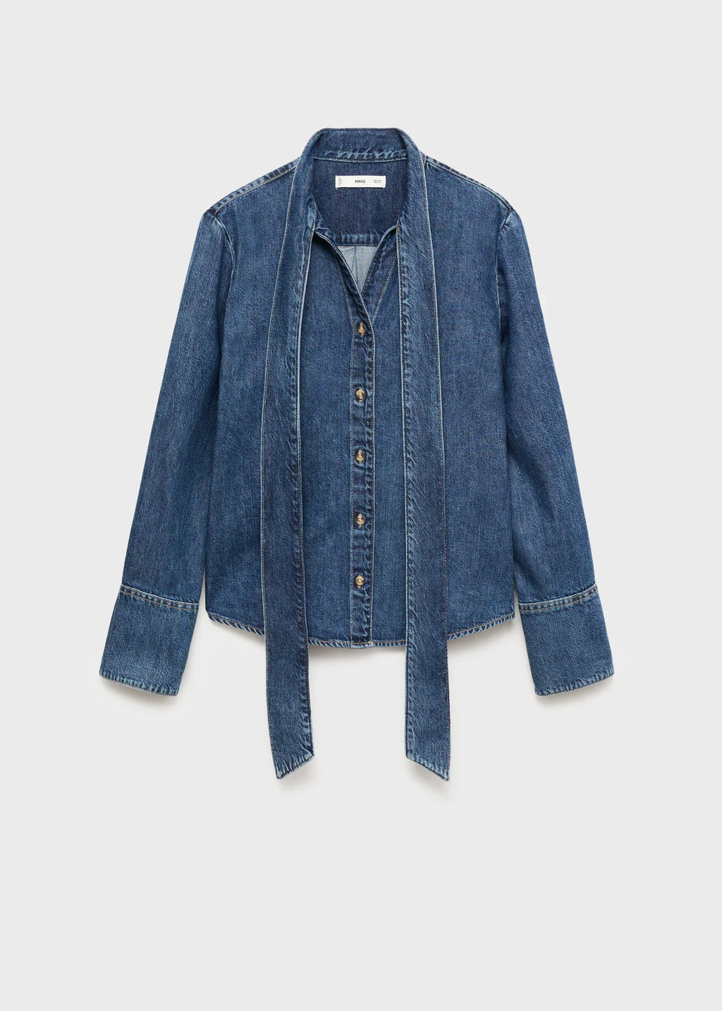 MANGO Denim shirt with bow