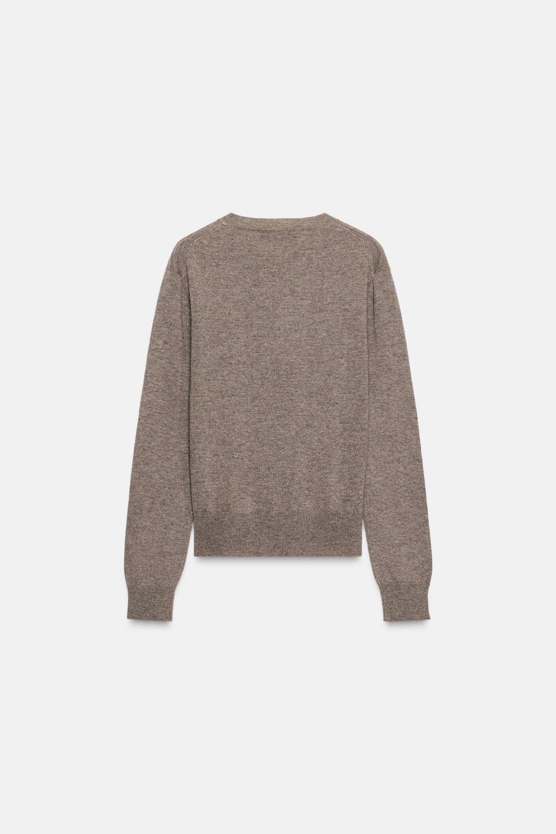 Zara DIAMOND-PATTERN WOOL JUMPER