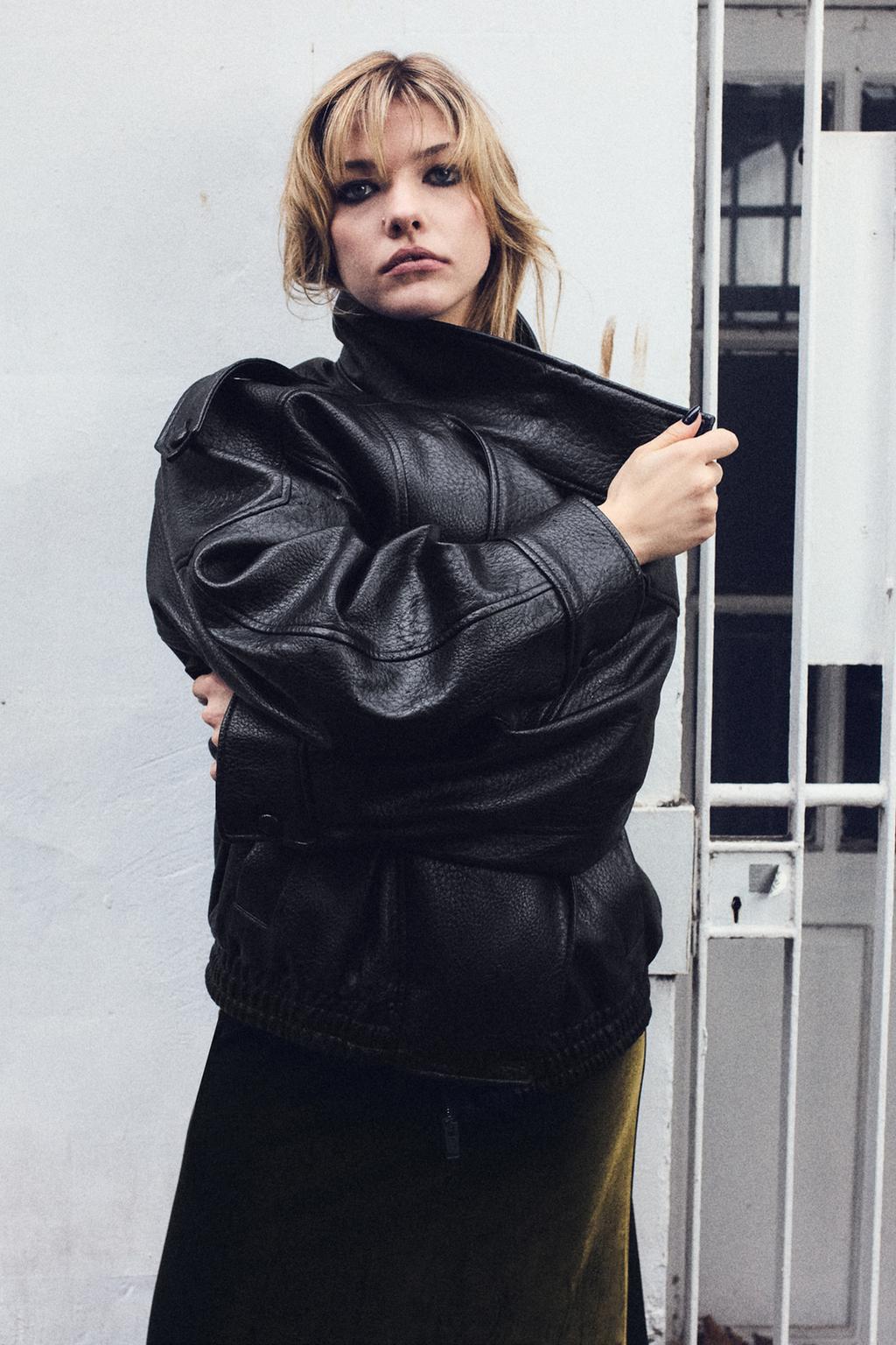 Zara FAUX LEATHER JACKET